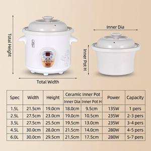Cuisinières lentes et cuiseurs <span class=keywords><strong>sous</strong></span> <span class=keywords><strong>vide</strong></span> Yuedisi, multifonctions, cuiseur lent électrique en céramique, pot en céramique pour la maison - Product Image 6