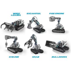 油圧および空気圧システムと交換可能な消防車グラブアームを備えた6 In 1ロボットアーム、子供向けサイエンスキット - Product Image 1