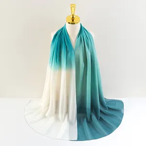 Hot Sale Gradual color Design Women's Chiffon Scarf Lightweight Fashion Sheer Scarfs Shawl Wrap Scarves