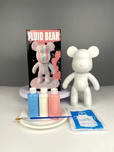 Kit de figurine d'ours fluide blanc mignon, activité parent-enfant faite à la main, peinture artistique, modèle d'ours en peluche - Product Image 3