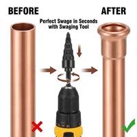 Kit d'outils manuels 5-en-1 pour réparation CVC avec élargisseur de tubes de climatisation, élargisseur de structure en tour et foret en acier - DIY 1 ensemble