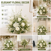 Nouvelle Arrivée Personnalisée : Arche Florale Moderne, Composition Florale Artificielle Suspendue, Chemin de Table de Mariage, Fleurs de Gypsophile