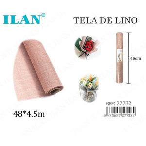 Tessuto di lino Ilan 48 cm x 4,5 m rosa chiaro per confezionare fiori - Product Image 1