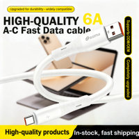 Kabel Data USB Panjang 6A Smart Products, Kabel Pengisian Cepat Tipe C USB untuk Ponsel dan Notebook