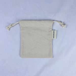 Eco-friendly Organic Cotton <b>Drawstring</b> Bag Reusable Dust <b>Pouch</b> for Watches Glasses and Rings Recyclable Feature - Product Image 1