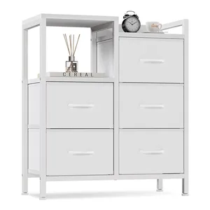 Multi-Functional Storage Rack Small Chest Organizer Unit with Storage Shelf for Bedside Closet Wood Cabinet Dressers