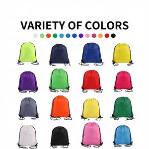 Custom Logo Bulk Wholesale 210D Durable Polyester <b>Drawstring</b> <b>Backpacks</b> Promotional for Business Events Giveaways Sports Travel - Product Image 2