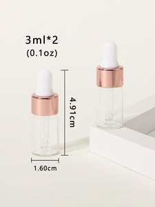 Cổ Mini Rỗng 3Ml Rõ Ràng Glass Mỹ Phẩm Chai Với Ống Nhỏ Giọt Mẫu Nhỏ Nước Hoa Lọ Cho Tinh Dầu Huyết Thanh - Product Image 2