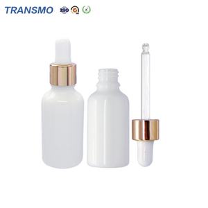 Bouteille en verre vide personnalisée en gros, 30 ml, bouteille compte-gouttes blanche, bouteilles en verre vides pour sérum et huile avec compte-gouttes - Product Image 1