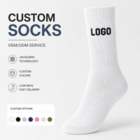 Chaussettes personnalisées OEM, faible MOQ, chaussettes en jacquard de qualité supérieure, chaussettes à design créatif, chaussettes en coton avec logo de marque pour les marques de mode
