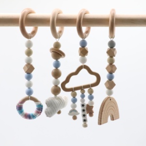 Jouet de dentition avec Crochet <span class=keywords><strong>en</strong></span> bois pour bébé, cadre, nouveau-né, exercices, pour nourrissons, gymnastique - Product Image 1