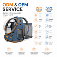 Sac à dos de transport extensible pour animaux de compagnie avec fenêtre transparente, respirant, pour chat, vente en gros, OEM ODM