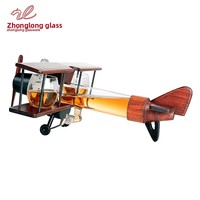 Bouteilles de vin en verre créatives en stock, carafes en forme d'avion, bouteilles de vin en verre de forme spéciale pour infusion