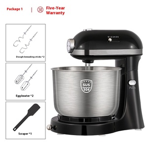 Batidora Eléctrica de 300W con Carcasa de Plástico ABS, <span class=keywords><strong>Mini</strong></span> Tazón Mezclador de Acero Inoxidable de 3.5L, 6 Velocidades, 4 Patas de Succión Antideslizantes - Product Image 3