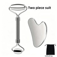 Outils de massage facial Gua Sha et rouleau facial double tête en acier inoxydable rafraîchissant pour la routine de soin de la peau des femmes