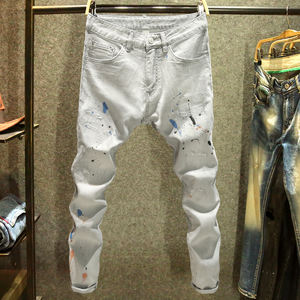 2024デザイナースキニースタッキングプラスサイズマルチポケットカジュアルストレートソリッドカラーカジュアルストレッチジーンズマン - Product Image 2