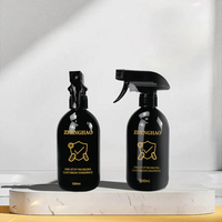 Bouteille vide en PET noir de 500 ml (16 oz) avec pulvérisateur à gâchette pour alcool, liquide de nettoyage domestique et mousse désinfectante pour les mains