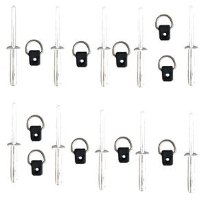 Remaches de acero inoxidable con anillo en D negro para accesorios de kayak, canoa y barco, 10 unidades, grado 304 - Product Image 2