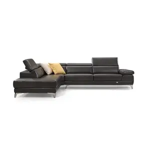Deri lüks İtalyan modern tasarım mobilya L şekli kesit kanepe oturma odası kanepe
