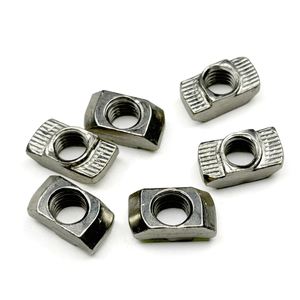 Écrous à fente en T en aluminium, tête plate, zingués, à enfoncer, autobloquants, usinés CNC, entièrement filetés, norme européenne pour l'assemblage de cadres - Product Image 3