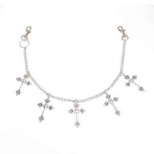 Cadena cruzada para pantalones, de aleación de zinc, unisex, estilo urbano, para uso diario, color blanco K - Product Image 5