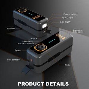 Nuevo Compresor de Aire Portátil Inalámbrico de 12V para Auto, Manómetro Digital, 10000mAh, Monitor de Presión de Neumáticos para Auto y Bicicleta - Product Image 4