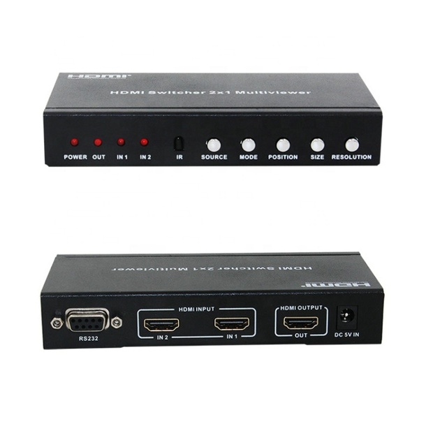 HDMI 1080p , HDCP 1.2 Video Switcher 2x1 Multi-Viewer with PIP