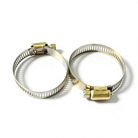 Collier de serrage à vis sans fin de style britannique en acier inoxydable robuste pour tuyaux, réglable de 38 à 57 mm, vente en gros