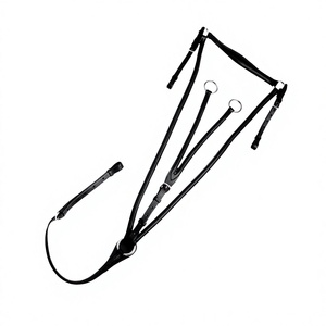 Pechera de 3 Puntos con Martingala y Banda para el Cuello, Acolchada y Elevada, de Cuero DD, Cómoda, Duradera, Elástica, Ajuste SS, Color y Talla Personalizables, Completa - Product Image 1