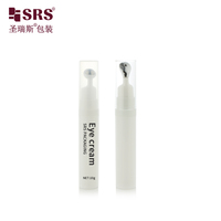 Bouteille vide de crème d'oeil de massage de tête en métal de presse sans air de nouveau design avec l'emballage du rouleau 7.5mlm 10ml 15ml