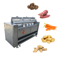Qiangda One-Touch Automatische Groente-En Fruitwasmachine Hete Verkoop Aardappel En Cassave Dunschiller Notentarweschilmachine