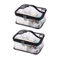 Sac de voyage Transparent à cosmétiques, sac de maquillage en PVC pour femmes, fermeture éclair, pochette à beauté, organisateur de maquillage, sac de lavage de toilette