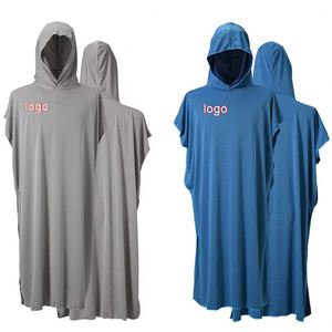 Promotion Logo Cooling Quick-Dry Water-Absorbent Microfiber Hooded <b>Beach</b> Cape Diving <b>Changing</b> <b>Robe</b> Hot Spring Bathrobe - Product Image 1