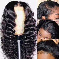 Wig Rambut Asli Manusia Grosir 13*6 HD Lace Frontal Wig Tanpa Proses Original Brazilian Virgin Cuticle Aligned HD Lace Deep Wave Wig