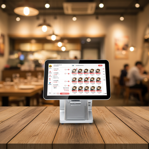 Terminal de point de vente tout-en-un avec écran tactile double de 15,6 pouces, imprimante et scanner pour magasin de détail - Product Image 1