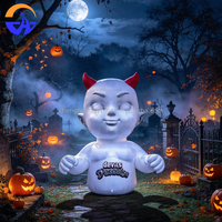 Démon gonflable géant pour Halloween avec cornes rouges, personnage publicitaire pour événements, jardins, centres commerciaux et fêtes en extérieur