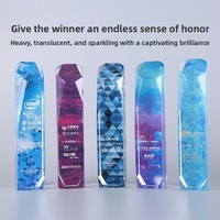 Trophée en cristal éblouissant, création personnalisée, sommet de l'iceberg, médaille d'honneur, récompenses, souvenirs de réunion annuelle, gravé, imprimé en couleur