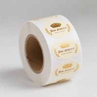 Expédition rapide, faible MOQ, étiquettes d'emballage en papier kraft recyclable texturé pour sacs et boîtes de boulangerie artisanale