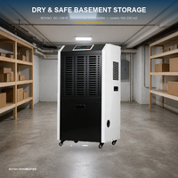Déshumidificateur Commercial 138L, Sécheur d'Air Industriel, Absorbeur d'Humidité pour Entrepôt, Usine, Atelier, Sous-sol, Unité Portable R410A
