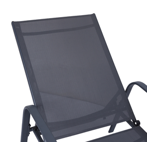 Chaise longue portable en acier gris avec accoudoirs et siège en maille respirante pour la plage, le spa, la piscine et le <span class=keywords><strong>bain</strong></span> <span class=keywords><strong>de</strong></span> <span class=keywords><strong>soleil</strong></span> – Vente chaude directe usine - Product Image 6