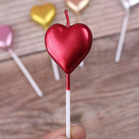 Großhandel Wachs Geburtstag Fünf-Sterne-Herz mehrfarbige kleine Liebe unabhängige Kuchen Kerze
