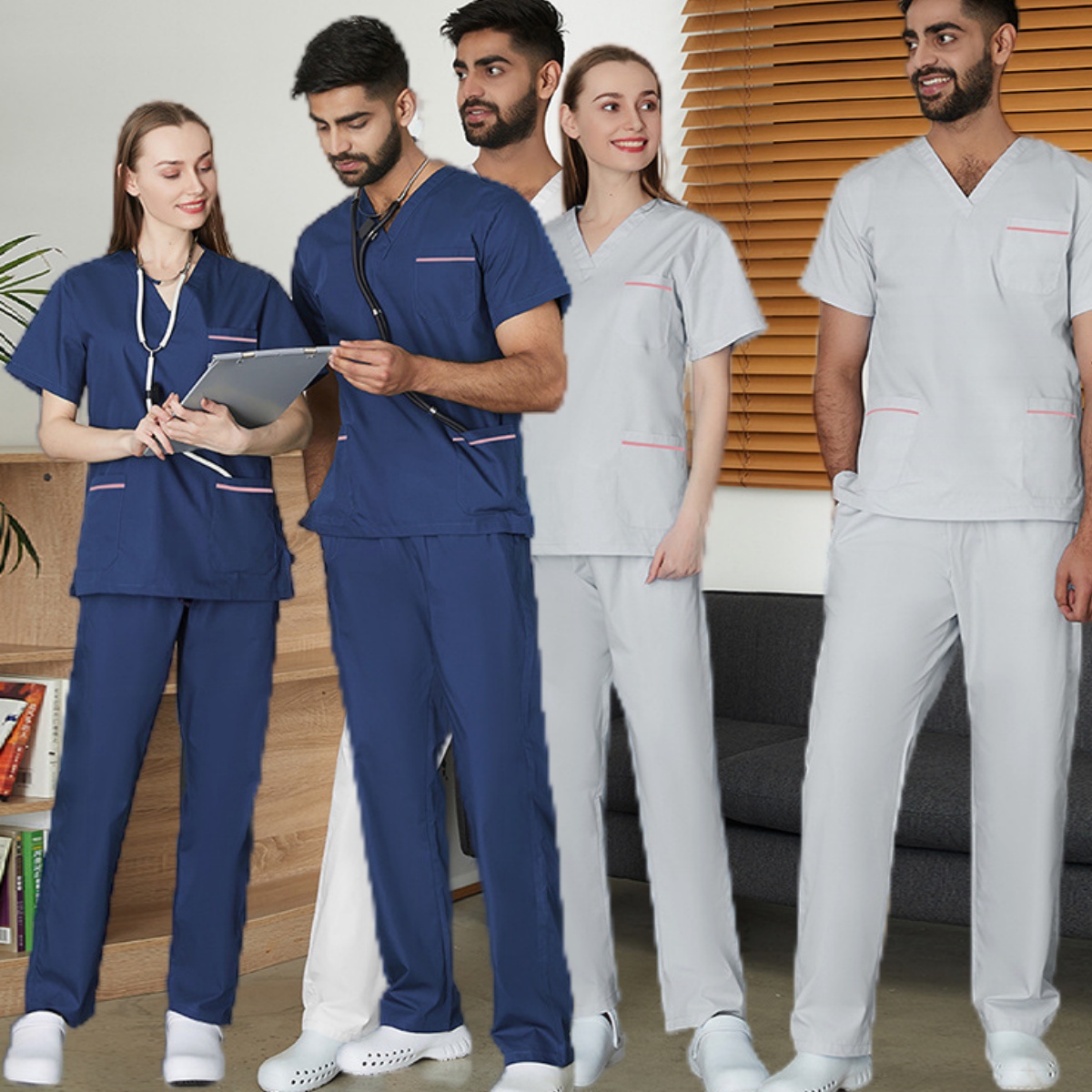 42013 Hot Sell Korean Version Nursing Uniform Hospital White