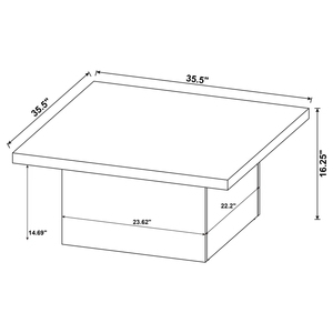 Mesa de Centro Cuadrada de Madera Sintética con Chapa Laminada, Directo de Fábrica con Más de 20 Años de Experiencia - Product Image 4