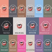 T-shirt Homme en Coton Peigné à Col Rond, Style Urbain Européen et Américain, Tendance Nationale, Grammage Lourd, Délavé à l'Acide, Imprimé Cartoon Parodie Rétro
