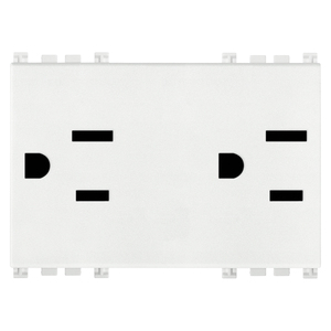 เต้ารับไฟฟ้าสีขาว 2 ช่อง SICURY 2P+T 15A มาตรฐาน USA+SASO ขนาด 5.3x3.9x7.6 ซม. - Product Image 1