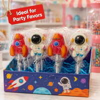 Sucettes en forme de fusée d'astronaute sur le thème de l'espace pour enfants, bonbons durs, cadeaux de fête, confiserie en vrac, vente en gros