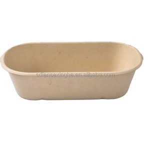 Disposable lunch box 850ml two compartment biodegradable pulp molded pulp box fast food box takeaway 500pcs/ctn