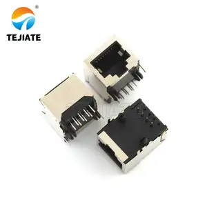 Conector de rede fêmea tipo H 8PIN Jack PCB Rj45 8p8c Conector de rede Conector Ethernet protegido Conector fêmea Rj45