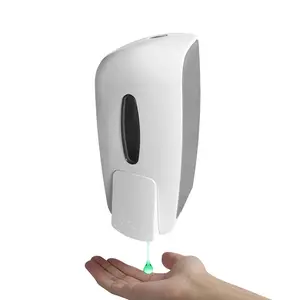 Dispenser di sapone per la stampa del palmo della mano in plastica ABS bianco Dispenser di pennelli per disinfettante per le mani a parete da 800ml