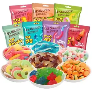 OEM/ODM Promocional Food & Candy Sweet Bags Doces Jelly Soft Gummy Importadores